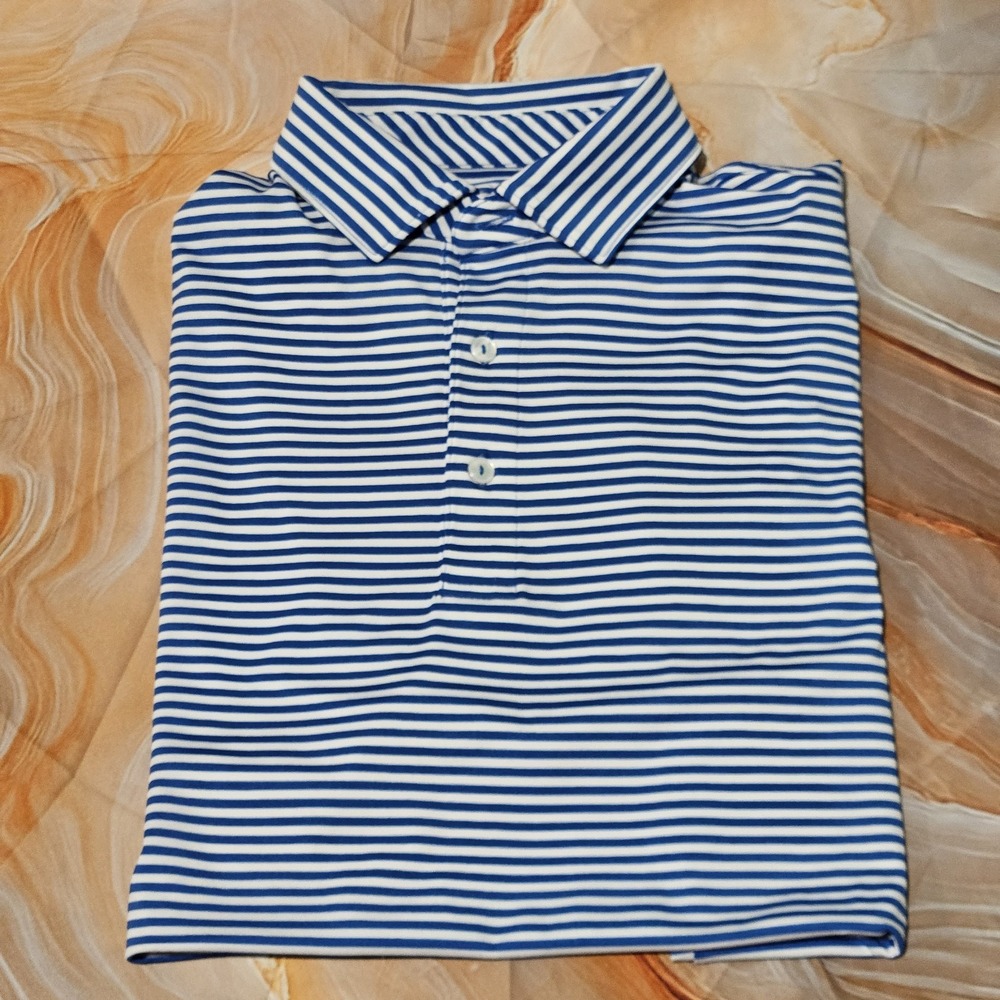 Vineyard Vines Men's Polo Shirt Small Blue White Stripe Short Sleeve